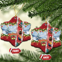 New Zealand Merry Christmas Ceramic Ornament Maori Animals, Koru Tattoo - Red Xmas Style