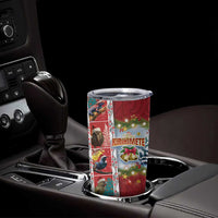 New Zealand Merry Christmas Tumbler Cup Maori Animals Xmas Style and Koru Tattoo Red Color