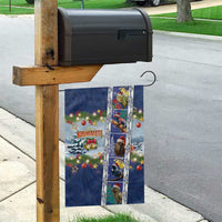 New Zealand Merry Christmas Garden Flag Maori Animals, Koru Tattoo - Blue Xmas Style