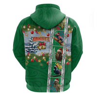 New Zealand Merry Christmas Hoodie Maori Animals, Koru Tattoo - Green Xmas Style