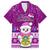 Personalised Tuvalu Christmas Family Matching Off Shoulder Maxi Dress and Hawaiian Shirt Snowman Hugs Tuvalu Coat of Arms Maori Pattern Pink Style LT03 Dad's Shirt - Short Sleeve Pink - Polynesian Pride