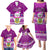 Personalised Tuvalu Christmas Family Matching Puletasi Dress and Hawaiian Shirt Snowman Hugs Tuvalu Coat of Arms Maori Pattern Pink Style LT03 - Polynesian Pride