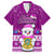 Personalised Tuvalu Christmas Family Matching Short Sleeve Bodycon Dress and Hawaiian Shirt Snowman Hugs Tuvalu Coat of Arms Maori Pattern Pink Style LT03 Dad's Shirt - Short Sleeve Pink - Polynesian Pride