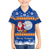 Marshall Islands Christmas Hawaiian Shirt Santa Claus and Coat of Arms Mix Polynesian Xmas Style LT03 - Polynesian Pride