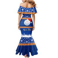 Personalised Marshall Islands Christmas Family Matching Mermaid Dress and Hawaiian Shirt Santa Claus and Coat of Arms Mix Polynesian Xmas Style LT03 - Polynesian Pride