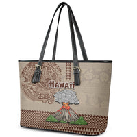 Hawaii Leather Tote Bag Aloha Volcano Mix Kakau Hawaiian Tribal LT03 - Polynesian Pride