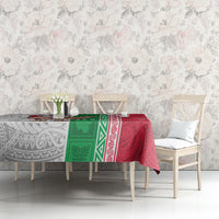 Custom Hawaii Mele Kalikimaka Tablecloth Santa Playing Ukele Mix Kakau Pattern Xmas Style LT03 - Polynesian Pride