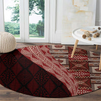 Tonga Fonulei and Ngatu Pattern Round Carpet LT03 - Polynesian Pride