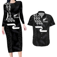 New Zealand Rugby Custom Couples Matching Long Sleeve Bodycon Dress and Hawaiian Shirt The Champions Aotearoa