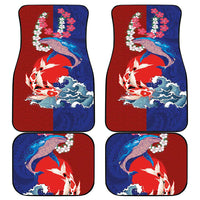 Hawaiian and Japanese Together Car Mats The Whale and Koi Fish with Hinomaru and Lei