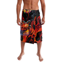 Hawaiian Turtle with Volcanic Eruption Lavalava Hibiscus Lei and Lava Flow an Abstract Texture