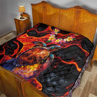 Hawaiian Turtle with Volcanic Eruption Quilt Hibiscus Lei and Lava Flow an Abstract Texture