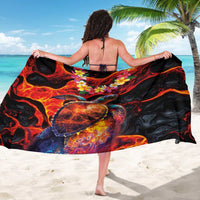 Hawaiian Turtle with Volcanic Eruption Sarong Hibiscus Lei and Lava Flow an Abstract Texture LT03 - Polynesian Pride