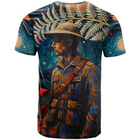New Zealand Soldier ANZAC Day T Shirt Silver Fern Starry Night Style LT03 - Polynesian Pride