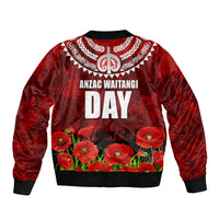 New Zealand ANZAC Waitangi Day Sleeve Zip Bomber Jacket Hei Tiki and Soldier LT03 - Polynesian Pride