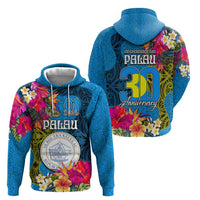 Palau Independence Day Hoodie 1st October 30th Anniversary Polynesian Jungle Flower