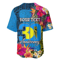 Personalised Palau Independence Day Baseball Jersey 1st October 30th Anniversary Polynesian Jungle Flower LT03 - Polynesian Pride