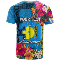 Personalised Palau Independence Day T Shirt 1st October 30th Anniversary Polynesian Jungle Flower