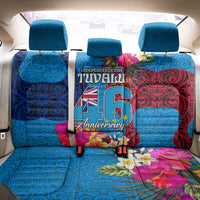 Tuvalu Independence Day Back Car Seat Cover 1st October 46th Anniversary Polynesian Jungle Flower