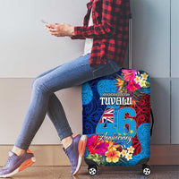 Tuvalu Independence Day Luggage Cover 1st October 46th Anniversary Polynesian Jungle Flower LT03 - Polynesian Pride