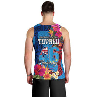 Tuvalu Independence Day Men Tank Top 1st October 46th Anniversary Polynesian Jungle Flower LT03 - Polynesian Pride
