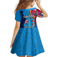 Personalised Tuvalu Independence Day Family Matching Summer Maxi Dress and Hawaiian Shirt 1st October 46th Anniversary Polynesian Jungle Flower