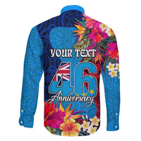 Personalised Tuvalu Independence Day Family Matching Tank Maxi Dress and Hawaiian Shirt 1st October 46th Anniversary Polynesian Jungle Flower LT03 - Polynesian Pride