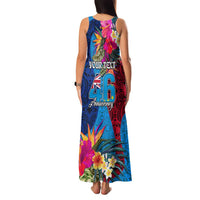 Personalised Tuvalu Independence Day Family Matching Tank Maxi Dress and Hawaiian Shirt 1st October 46th Anniversary Polynesian Jungle Flower LT03 - Polynesian Pride