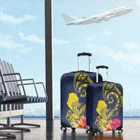 Niue Independence Day Luggage Cover Hiapo Pattern Hibiscus Plumeria and Uga LT03 - Polynesian Pride