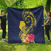 Niue Independence Day Quilt Hiapo Pattern Hibiscus Plumeria and Uga LT03 - Polynesian Pride