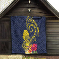 Niue Independence Day Quilt Hiapo Pattern Hibiscus Plumeria and Uga LT03 - Polynesian Pride