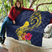 Niue Independence Day Quilt Hiapo Pattern Hibiscus Plumeria and Uga LT03 - Polynesian Pride