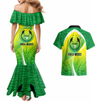 Enga Mioks Rugby Couples Matching Mermaid Dress and Hawaiian Shirt Papua New Guinea Polynesian Tattoo LT03 - Polynesian Pride