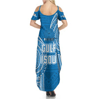 Gulf Isou Rugby Summer Maxi Dress Papua New Guinea Polynesian Tattoo LT03 - Polynesian Pride