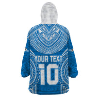 Custom Gulf Isou Rugby Wearable Blanket Hoodie Papua New Guinea Polynesian Tattoo LT03 - Polynesian Pride