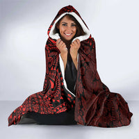 Hawaii Aloha Santa Claus Funny Polynesian Tattoo Hooded Blanket Red Color LT03 - Polynesian Pride