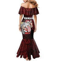 Hawaii Aloha Santa Claus Funny Polynesian Tattoo Mermaid Dress Red Color LT03 - Polynesian Pride