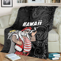 Hawaii Aloha Santa Claus Funny Polynesian Tattoo Blanket Black Color LT03 - Polynesian Pride