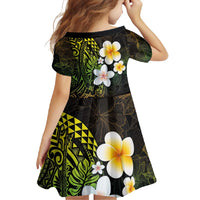 Hawaiian Hibiscus and Plumeria Polynesian Tribal Tattoo Family Matching Tank Maxi Dress and Hawaiian Shirt Reggae Color