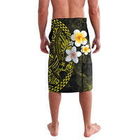 Hawaiian Hibiscus and Plumeria Polynesian Tribal Tattoo Lavalava Yellow Color