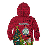 Niue Christmas Kid Hoodie Coat of Arms and Polynesian Tattoo Xmas Element Christmas Red Vibe LT03 - Polynesian Pride