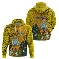 Niue Christmas Hoodie Coat of Arms and Polynesian Tattoo Xmas Element Christmas Yellow Vibe LT03 - Polynesian Pride