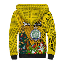 Personalised Niue Christmas Sherpa Hoodie Coat of Arms and Polynesian Tattoo Xmas Element Christmas Yellow Vibe LT03 - Polynesian Pride