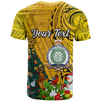 Personalised Niue Christmas T Shirt Coat of Arms and Polynesian Tattoo Xmas Element Christmas Yellow Vibe LT03 - Polynesian Pride