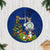 Personalised Niue Christmas Tree Skirt Coat of Arms and Polynesian Tattoo Xmas Element Christmas Blue Vibe LT03 Blue - Polynesian Pride