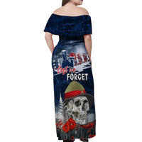 New Zealand ANZAC Day Off Shoulder Maxi Dress Freedom Ain't Free LT05 - Polynesian Pride