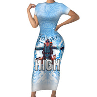 New Zealand Sky Diving Short Sleeve Bodycon Dress Lets Get High
