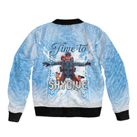 New Zealand Sky Diving Sleeve Zip Bomber Jacket Lets Get High