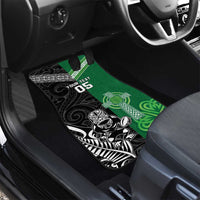 New Zealand And Ireland Rugby Custom Car Mats Maori Tiki With Shamrock