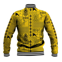 Papua New Guinea Heritage Motif Baseball Jacket Yellow Version